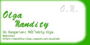olga mandity business card